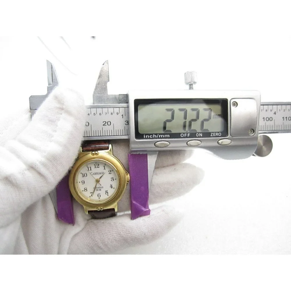Women Carriage by Timex Indiglo Quartz WR Analog 27mm Causal Round Watch (G404)